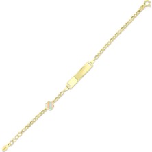 Assos Pırlanta Çiçek Figürlü Altın Çocuk Künye - 14K