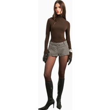 Because Of Alice Tailored Mid Rise Yün Karışımlı Mini Kadın Şort