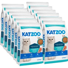 Katzoo Kısırlaştırılmış Yetişkin Kedi Kuru Maması 1,5 Kg x 12 | Somonlu