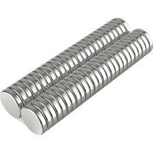 S'82 50 Adet 10X2MM Yuvarlak Neodyum Mıknatıs Güçlü Magnet Nikel Kaplamalı