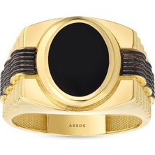 Assos Pırlanta Altın Erkek Yüzük - 14K