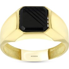 Assos Pırlanta Altın Erkek Yüzük - 14K