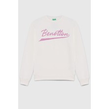 United Colors Of Benetton Kız Çocuk  BNT-G23345 Benetton Sweatshirt Ekru