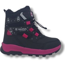 Zerhan 054 Kız Çocuk Siyah Fuşya Cırt Cırtlı Treking Bot