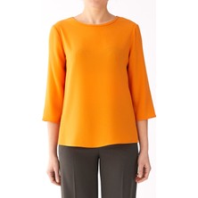 ROMAN O Yaka Yarım Kol Bluz Sarı K1913084_009