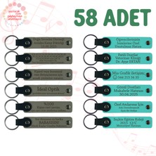 Miawiki Kül Gri & Turkuaz, 58’li Set, Isimli Deri Anahtarlık, Üniversite Mezuniyetine Değer Katan Anı