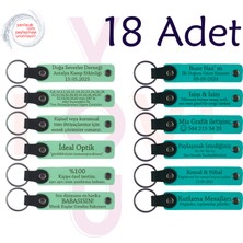 Miawiki Yeşil & Koyu Turkuaz, Akraba Gecelerine Küçük Armağan, 18’li Set, Kişisel Mesajlı Deri Anahtarlık