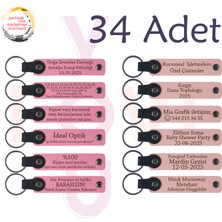 Miawiki Pembe & Yavru Ağzı, 34’lü Set, Kişisel Mesajlı Deri Anahtarlık, Türkçe Öğretmeninden Sınıfına Hatıra