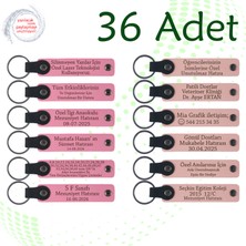 Miawiki Pembe & Yavru Ağzı, 36’lı Set, Isim Yazılabilir Deri Anahtarlık, Aile Pikniklerine Küçük Hediye