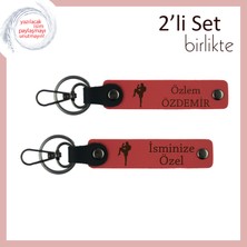 Miawiki Erkek Kardeşe Seçkin Dövüş Temalı Hediye, Kickboks Desenli Kişisel Deri Anahtarlık, Nar Çiçeği-Nar