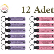 Miawiki Mor Menekşe & Pembe, 12’li Set, Kişiye Özgü Yazılı Deri Hatıra, Şirket Açılışına Değer Katan Armağan