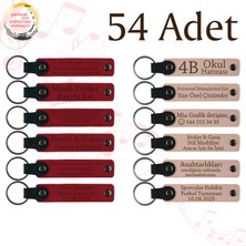 Miawiki Kırmızı & Pudra, 54’lü Set, Isim ve Mesajlı Anahtarlık, Fen Bilimleri Öğretmeninden Sınıfına Hediye