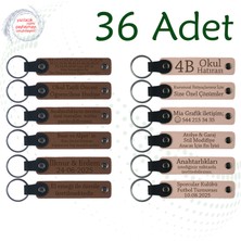 Miawiki A Kahve & Pudra, Taekwondo Takımına Motivasyon Hediyesi, 36’lı Set, Isim Yazılabilir Deri Anahtarlık