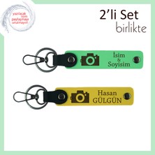 Miawiki Fotoğraf Temalı Arkadaşa Kalıcı Hatıra, Yazı Eklenebilir 2’li Deri Set, Fıstık Yeşil-Sarı