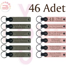 Miawiki Kül Gri & Yavru Ağzı, 46’lı Set, Kişiye Özel Yazılı Deri Anahtarlık, Akraba Buluşmalarına Özel Anı