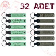 Miawiki Yeşil & Kül Gri, Heykel Kursu Mezunlarına Anı, 32’li Set, Isim ve Tarihli Deri Hediyelik