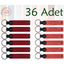 Miawiki Kırmızı & N Çiçeği, 36’lı Set, Isim Yazılabilir Anahtarlık, Söz Törenine Katılanlara Anlamlı Hediye