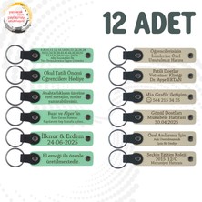 Miawiki Yeşil & Sütlü Kahve, Bebek Doğum Kutlamalarına Sürpriz, 12’li Set, Kişiye Özgü Yazılı Deri Hatıra