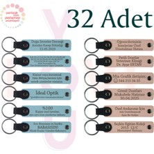 Miawiki Gök Mavi & Pudra, 32’li Set, Isim ve Tarihli Deri Hediyelik, Dans Atölyesi Katılımcılarına Anı