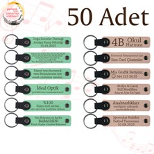 Miawiki Yeşil & Pudra, Kurumsal Workshop Katılımcılarına Anı, 50’li Set, Isim Yazılabilen Deri Anahtarlık