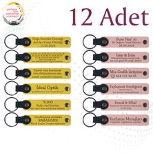Miawiki Sarı & Yavru Ağzı, 12’li Set, Dönem Sonu Anısı Olarak Hazırlanan, Kişiye Özgü Deri Hatıra Anahtarlık