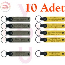 Miawiki Kül Gri & Sarı, 10’lu Set, Tarih ve Isimli Deri Anahtarlık, Söz Töreni Misafirlerine Hatıra