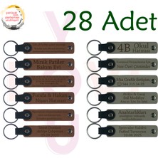 Miawiki A Kahve & Kül Gri, Kına Organizasyonu Misafirlerine Hediye, 28’li Set, Mesajlı Hatıra Anahtarlık