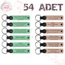 Miawiki Yeşil & Pudra, Sosyal Bilgiler Öğretmeninden Hatıra, 54’lü Set, Isim ve Mesajlı Deri Anahtarlık