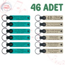 Miawiki K Turkuaz & S Kahve, 46’lı Set, Kişiye Özel Yazılı Anahtarlık, Dans Kulübü Üyelerine Özel Hediye