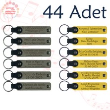 Miawiki Kül Gri & Sarı, 44’lü Set, Tarih ve Isimli Deri Hediyelik, Yoga Kursu Katılımcılarına Hediye