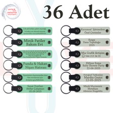 Miawiki Yeşil & Beyaz, Voleybol Takımına Motivasyon Hediyesi, 36’lı Set, Isim Yazılabilir Deri Anahtarlık