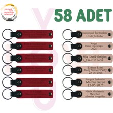 Miawiki Kırmızı & Pudra, 58’li Set, Isimli Deri Anahtarlık, Lise Mezuniyetine Özel Anı