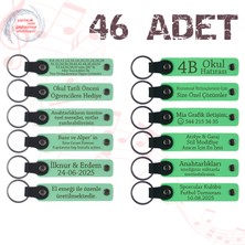 Miawiki Yeşil & Fıstık Yeşili, Müzik Kulübü Üyelerine Özel Hediye, 46’lı Set, Kişiye Özel Yazılı Anahtarlık