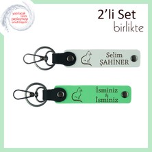 Miawiki Patisini Hiç Unutmayanlara, Kedi Temalı, Isme Yazılabilir Anahtarlık Seti, Beyaz-Fıstık Yeşil