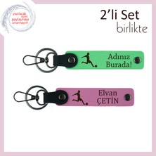 Miawiki Futbol Temalı Erkek Çocuğa Sevimli Hediye, Isme Yazılabilir Anahtarlık Takım, Fıstık Yeşil-Pembe