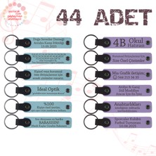 Miawiki Gök Mavi & Mor Menekşe, 44'lü Set Kişiye Özel Yazılı Hatıra Anahtarlık, Atölye Katılımcılarına Özel