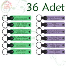 Miawiki Fıstık Yeşili & M Menekşe, Aile Tatillerine Küçük Sürpriz, 36’li Set, Isim Yazılabilir Anahtarlık