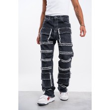 Denim Republic Erkek Füme Baggy Pantolon Çok Cepli