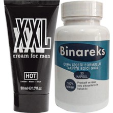 Flamex Hotxxl 50 ml Erkeğe Özel Uzun Kalın Boyutlandırıcı Krem + Yanında 1 Kutu Erkeğe 30LU Binareks Pırostat