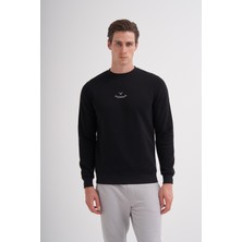 Cazador 24KCEEO05227 Siyah Erkek Bisiklet Yaka Küçük Cazador Logolu Sweat Tshirt