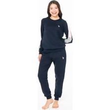 U.s Polo Assn. 20115 Kadın Uzun Kollu Bisiklet Yaka Paçası Bantlı Rahat Ev Giyim-Lacivert