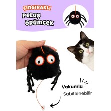 Miyav Çıngırak Sesli Örümcek Kedi Oyuncağı