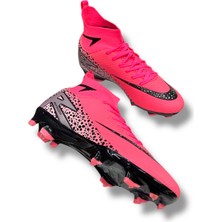 Laliga Yeni Model Özel Taban Çoraplı Krampon Pembe Siyah Desenli