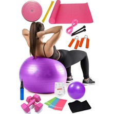 Jet 15 Li Pilates Seti Topu Pilates Bandı Dambıl Minder Atlama Ipi Twister Aerobik Kemer El Yayı