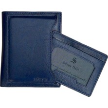 Ayrılabilir Kartlıklı Dikey Model Hakiki Deri Erkek Cüzdan Lacivert