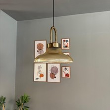 Bamyum Stark Cam Bal Rengi Tekli Avize Eskitme Kilit Kafa Başlık Retro Sarkıt Lamba Salon Aydınlatma