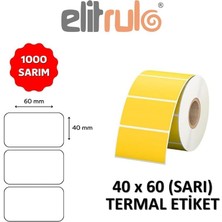 Barkod Etiketi 40X60 Termal Sarı - 1000 Adet