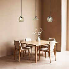 Bamyum Üçlü Lunex Cam Bal Rengi Avize Ince Eskitme Başlık Sarkıt Yemek Masası Üstü Iç Mekan Cafe Otel