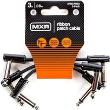 Jım Dunlop Şerit Yama Kablosu 3 "| 3"-3 Paket, 1/4-Inç Dik Açı (3PDCPR03)