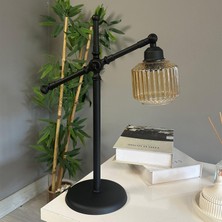 Bamyum Jerno Cam Siyah Masa Lambası Dekoratif Masaüstü Aydınlatma Hol Abajur Yatak Odası Başucu Lamba